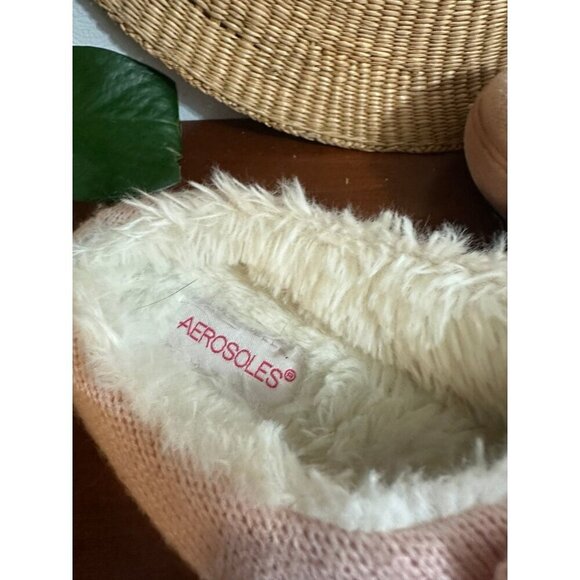 Aerosoles Pink Knit Slippers with Bow – Size Small (5-6) - Picture 5 of 12